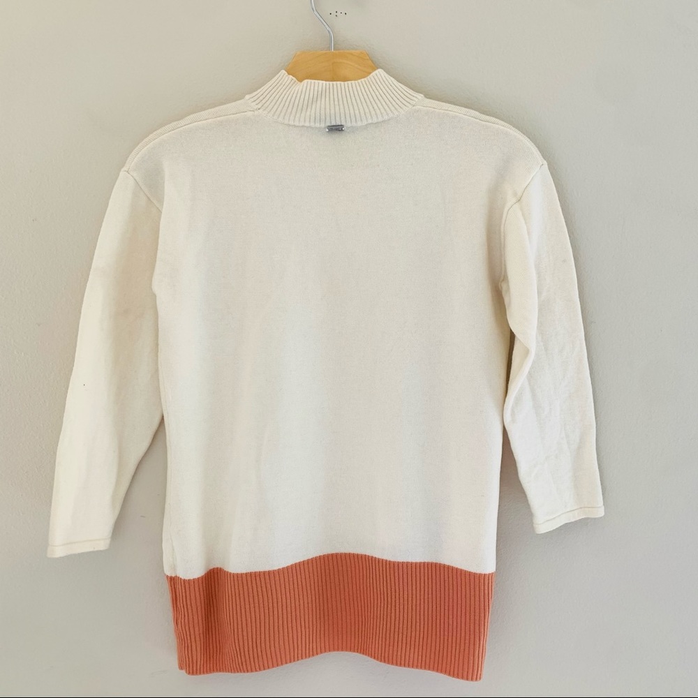 St. John // Mock Neck Color Block Wool Sweater - image 5
